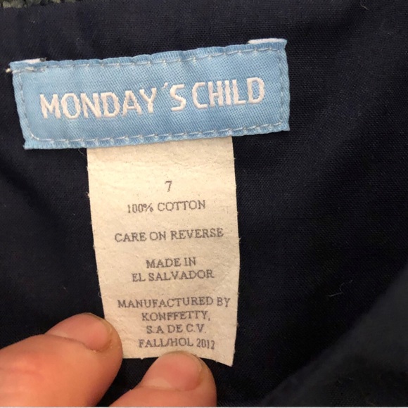 Monday's Child | Navy & Red Patchwork Jumper - Picture 3 of 5